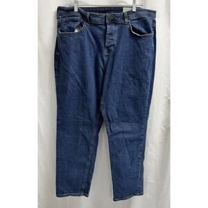 Denim Co. Jeans Mens 38x30 Dark Wash Blue Relaxed Straight Leg Button Fly